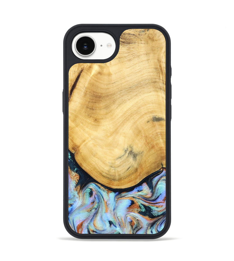 iPhone 16e Wood Phone Case - Juli (Teal & Gold, 830586)