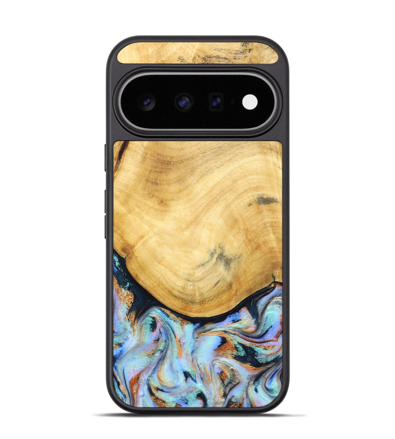 Pixel 11 Pro Wood Phone Case - Juli (Teal & Gold, 830586)