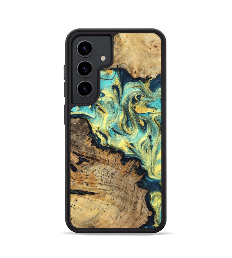 Galaxy S24 Wood Phone Case - Brooke (Teal & Gold, 830587)