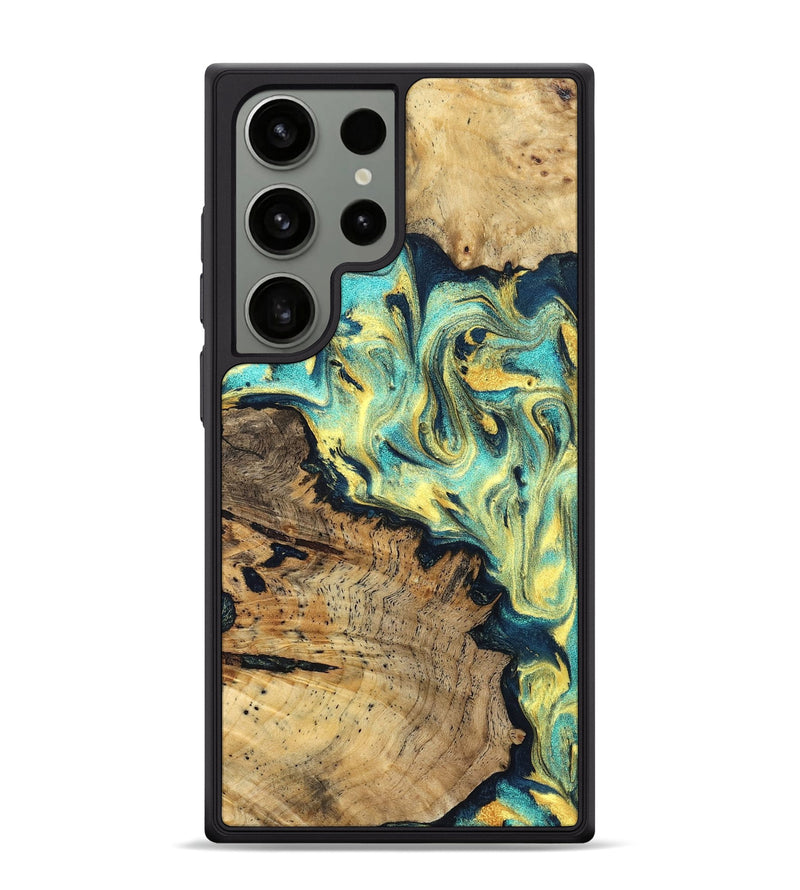 Galaxy S24 Ultra Wood Phone Case - Brooke (Teal & Gold, 830587)
