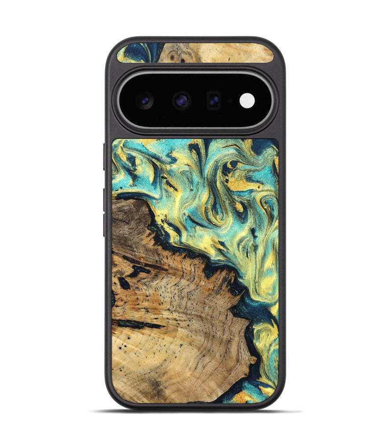 Pixel 11 Wood Phone Case - Brooke (Teal & Gold, 830587)