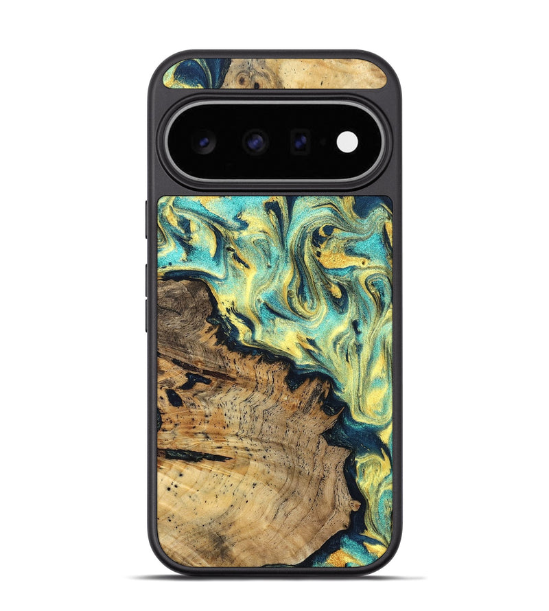 Pixel 11 Pro Wood Phone Case - Brooke (Teal & Gold, 830587)