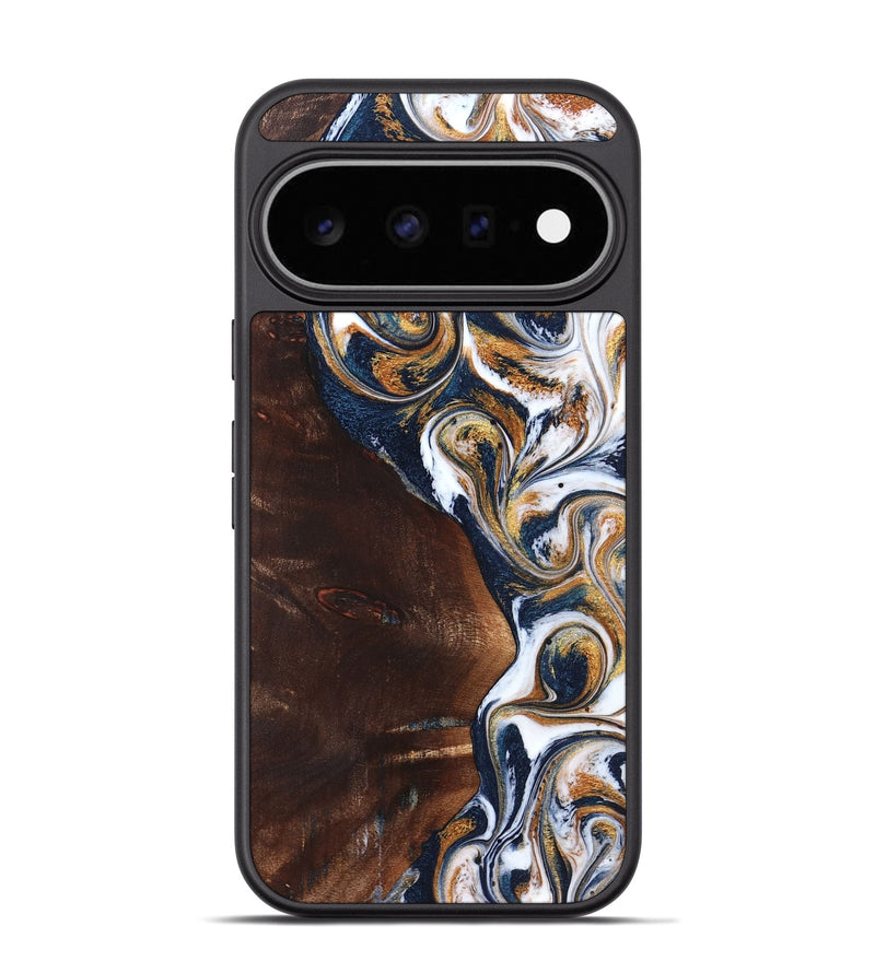 Pixel 11 Pro Wood Phone Case - Racheal (Teal & Gold, 830589)