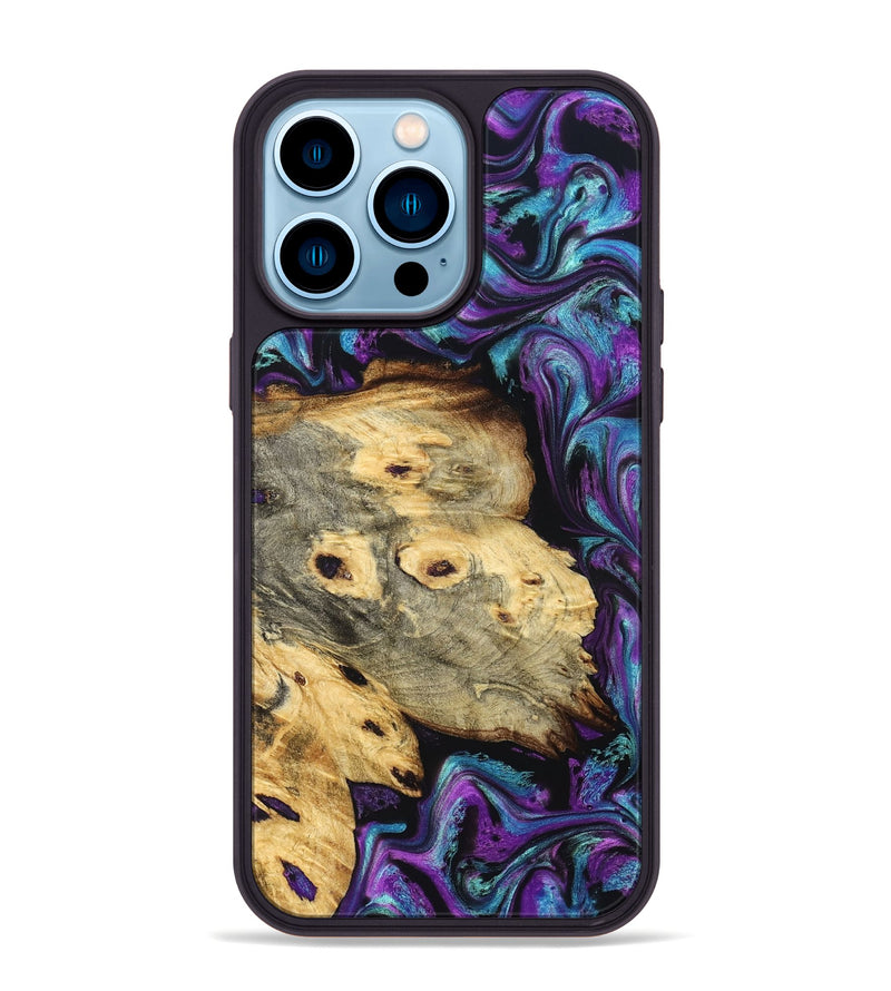 iPhone 14 Pro Max Wood Phone Case - Lesa (Purple, 830592)