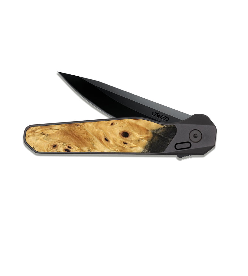 EDC Dark Slate Wood Pocket Knife - Alessia (Wood Burl, 830600)