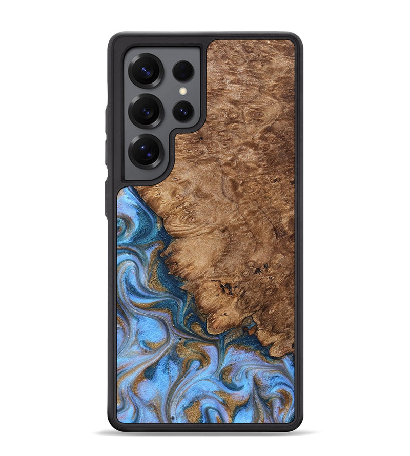 Galaxy S25 Ultra Wood Phone Case - Kylo (Teal & Gold, 830605)