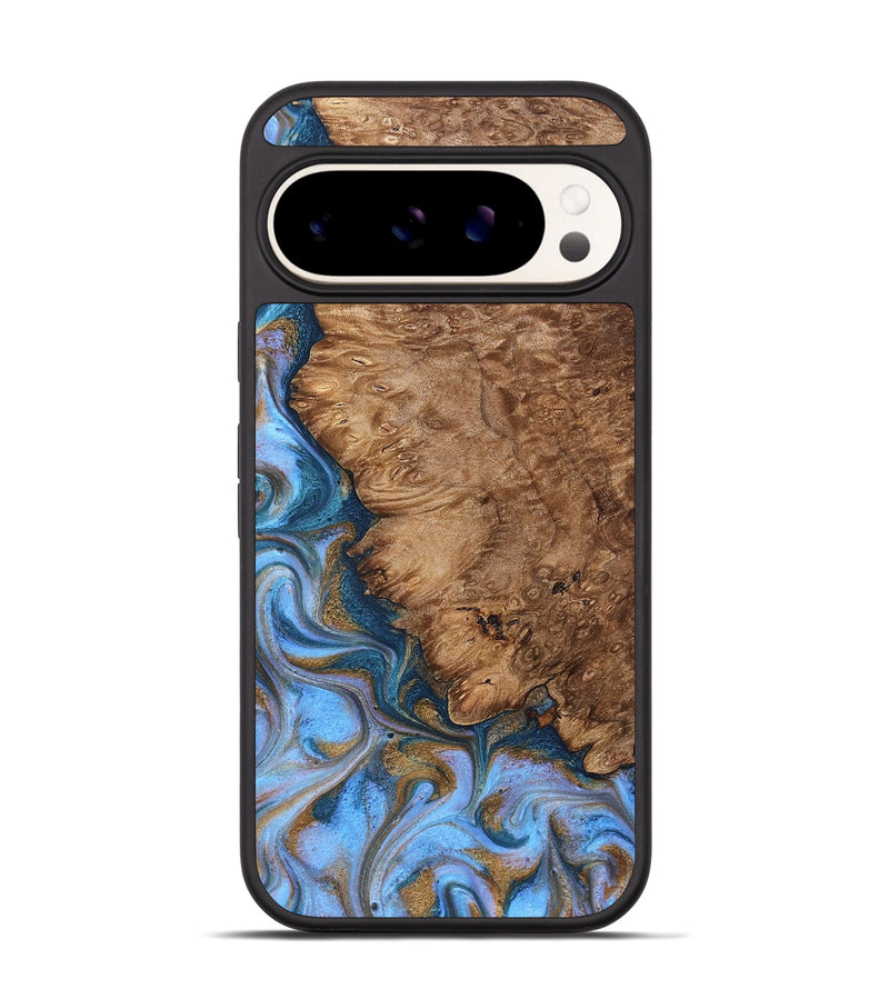 Pixel 9 Wood Phone Case - Kylo (Teal & Gold, 830605)