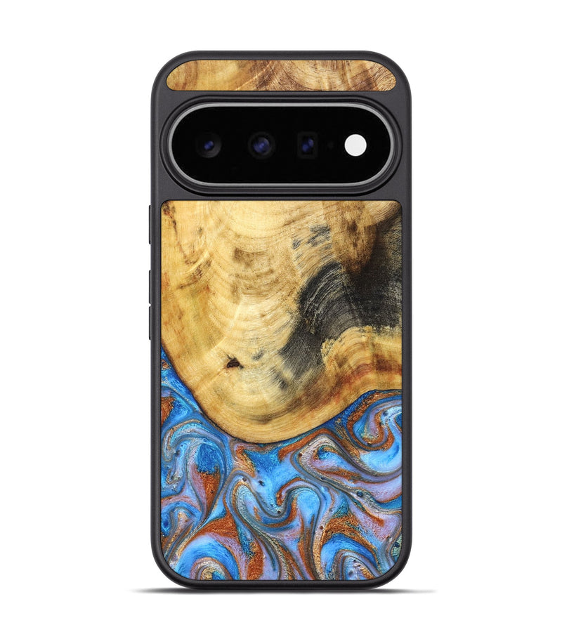 Pixel 11 Pro Wood Phone Case - Irma (Teal & Gold, 830606)