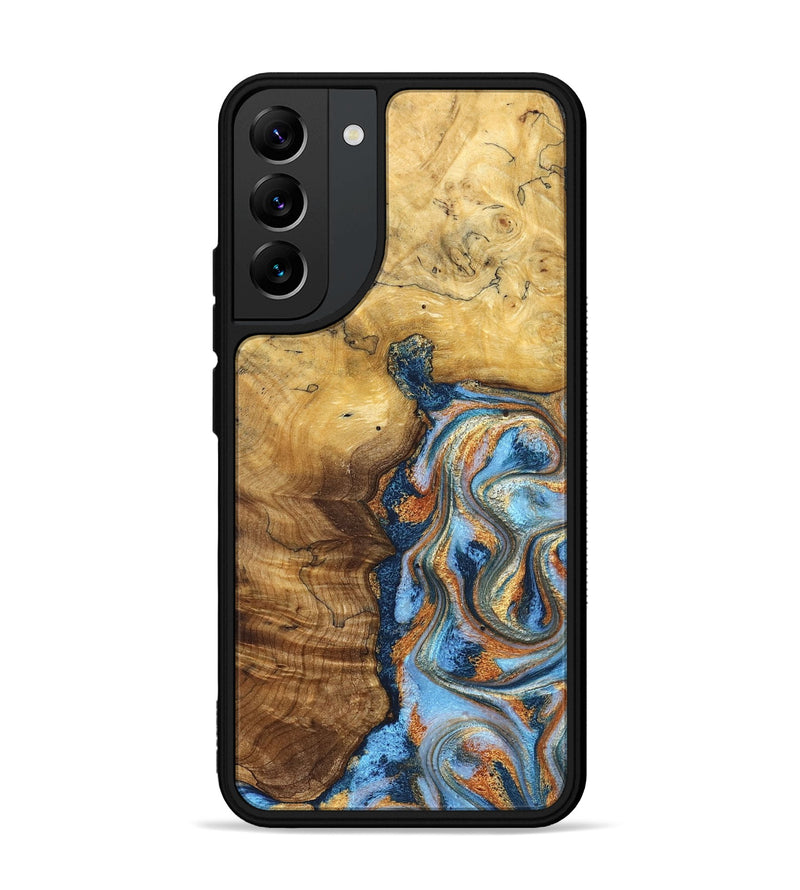 Galaxy S22 Plus Wood Phone Case - Alaiya (Teal & Gold, 830608)