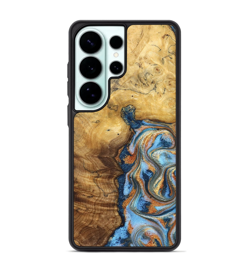 Galaxy S26 Ultra Wood Phone Case - Alaiya (Teal & Gold, 830608)