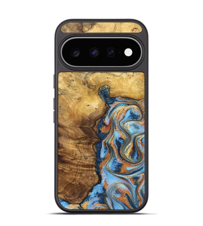 Pixel 11 Wood Phone Case - Alaiya (Teal & Gold, 830608)