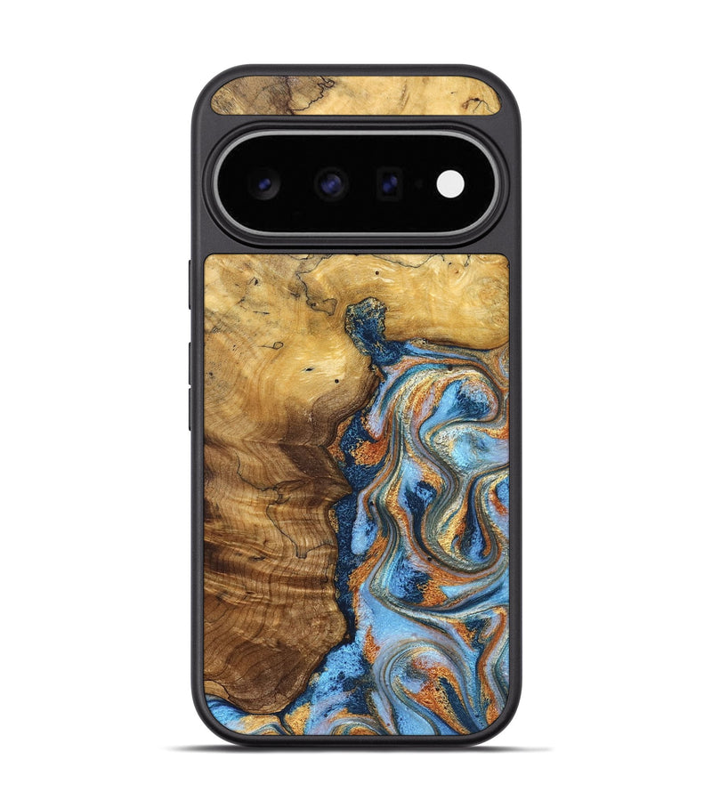 Pixel 11 Pro Wood Phone Case - Alaiya (Teal & Gold, 830608)
