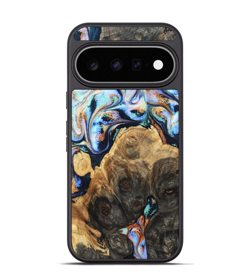 Pixel 11 Pro Wood Phone Case - Daija (Teal & Gold, 830609)