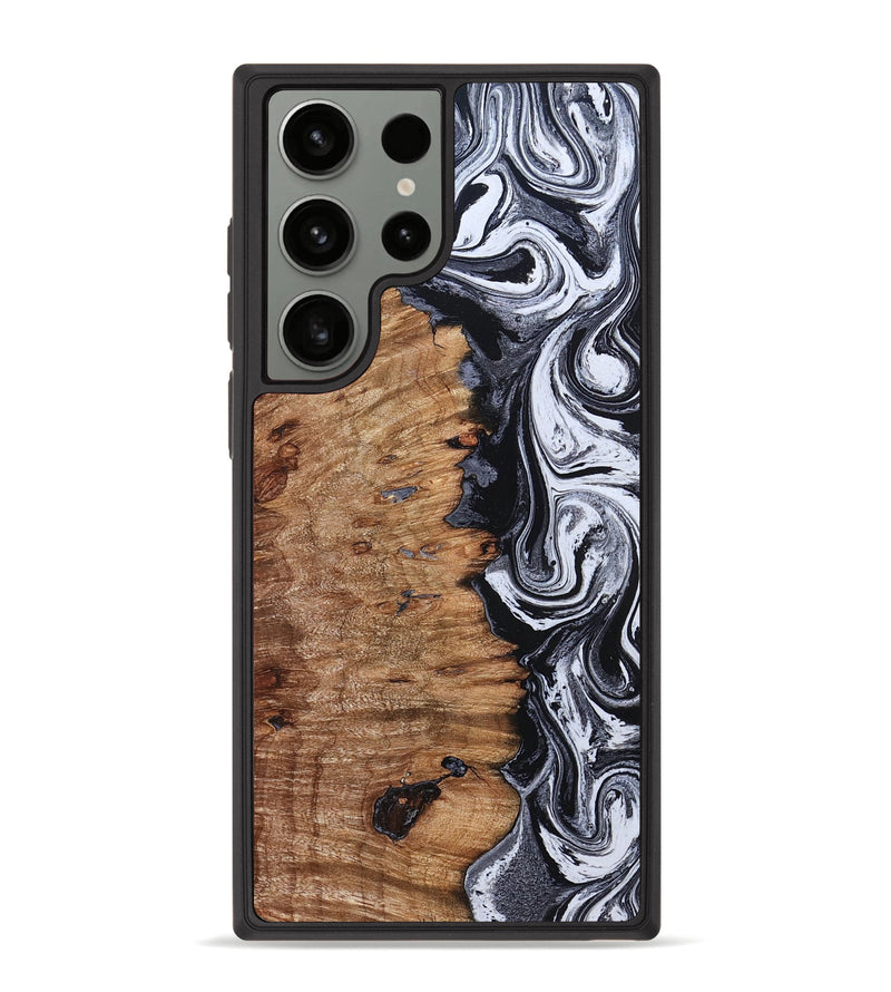 Galaxy S23 Ultra Wood Phone Case - Davonte (Black & White, 830612)