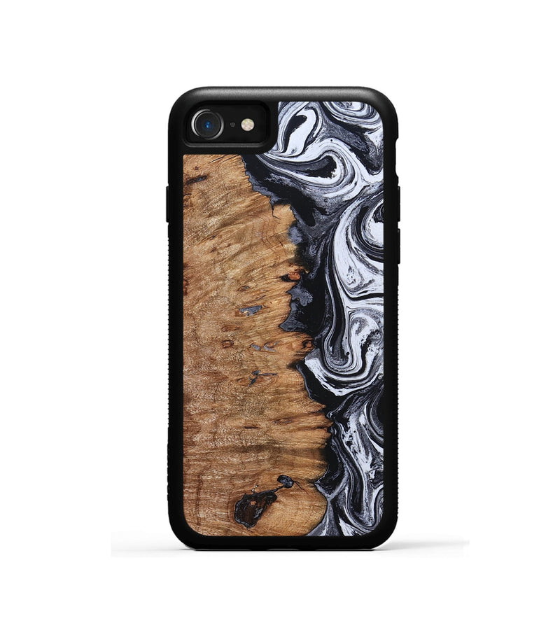 iPhone SE Wood Phone Case - Davonte (Black & White, 830612)