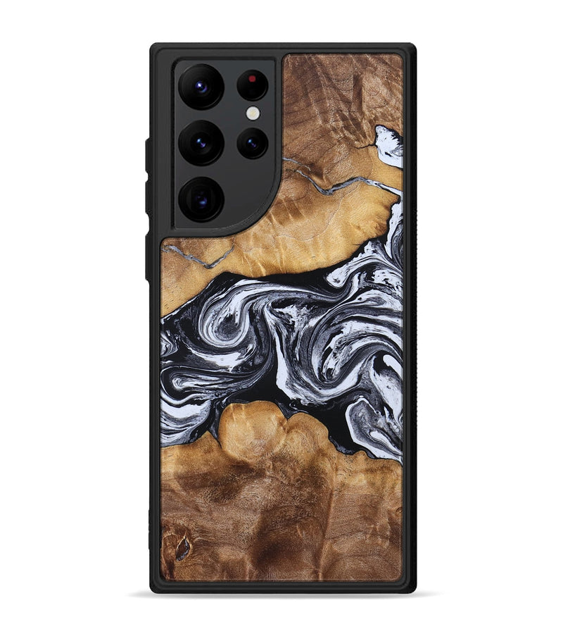 Galaxy S22 Ultra Wood Phone Case - Melisa (Black & White, 830614)