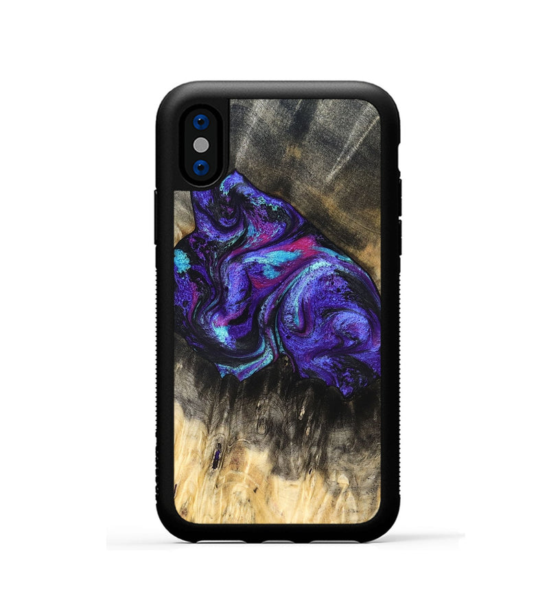 iPhone Xs Wood Phone Case - Sandi (Purple, 830615)