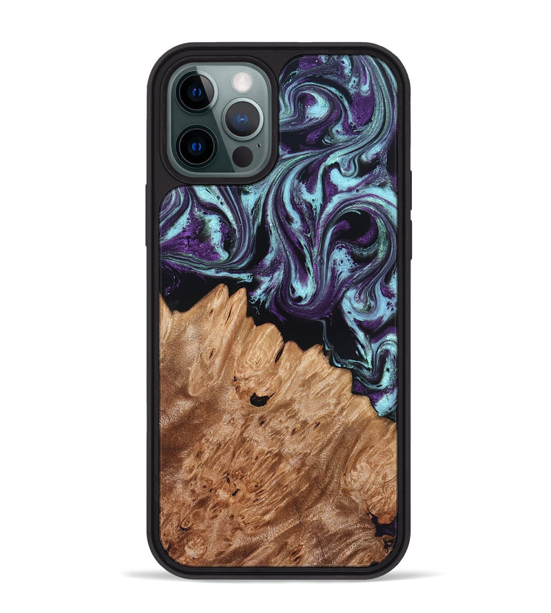 iPhone 12 Pro Max Wood Phone Case - Sean (Purple, 830618)