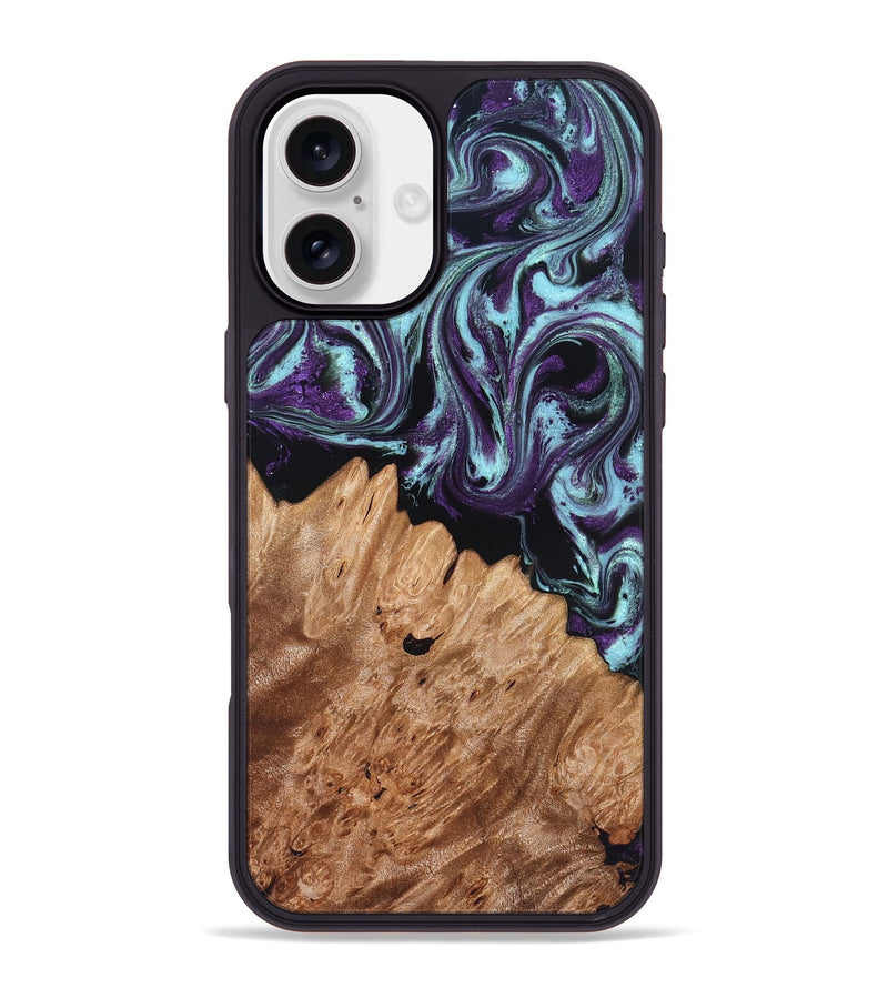iPhone 16 Plus Wood Phone Case - Sean (Purple, 830618)