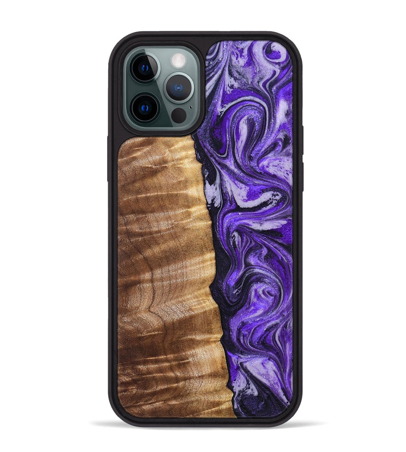 iPhone 12 Pro Max Wood Phone Case - Chaim (Purple, 830620)