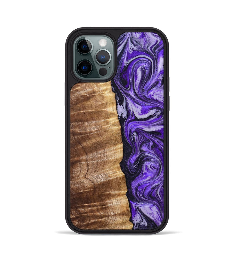 iPhone 12 Pro Wood Phone Case - Chaim (Purple, 830620)