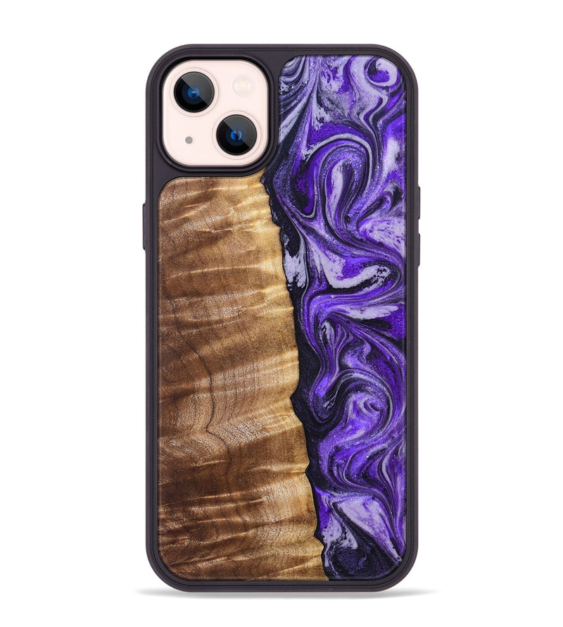 iPhone 14 Plus Wood Phone Case - Chaim (Purple, 830620)