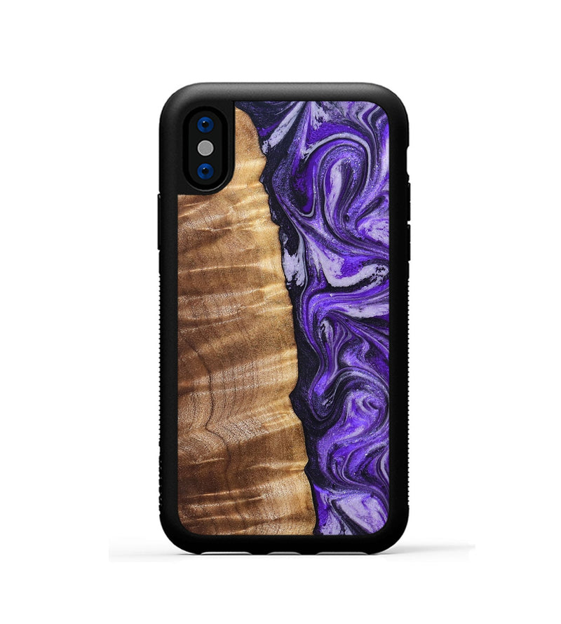 iPhone Xs Wood Phone Case - Chaim (Purple, 830620)