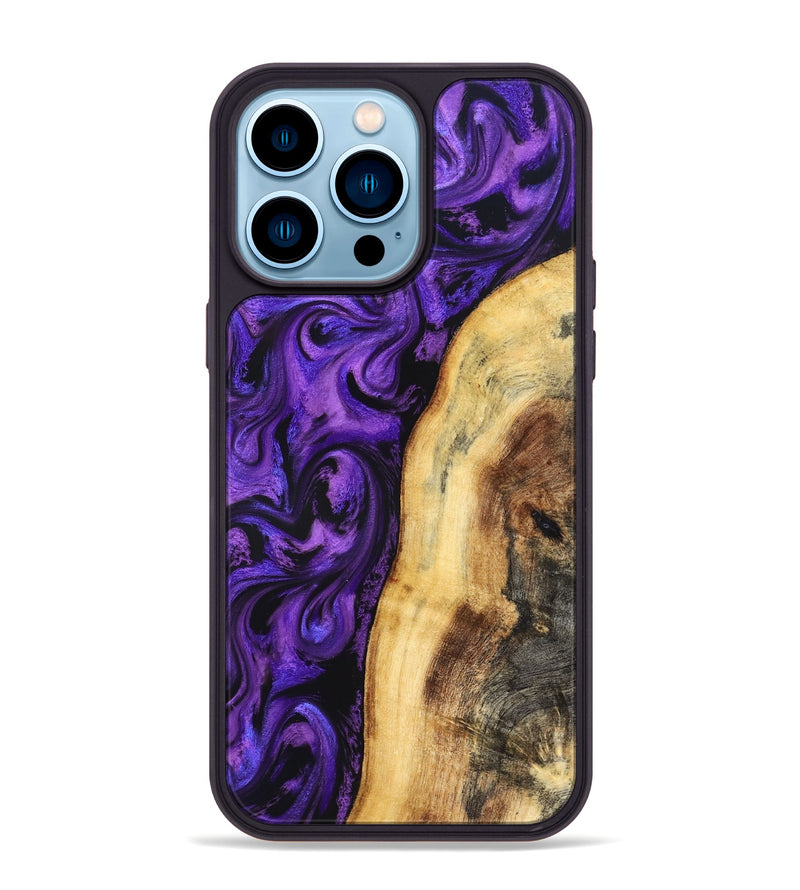 iPhone 14 Pro Max Wood Phone Case - Warner (Purple, 830627)