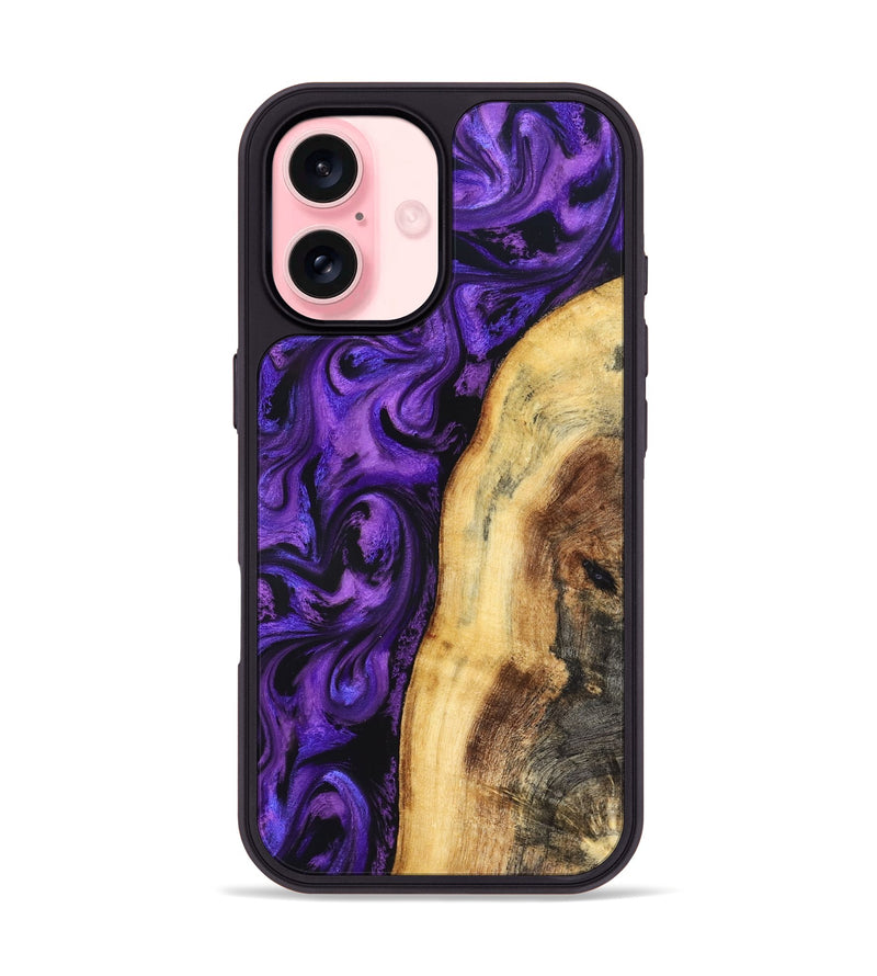 iPhone 16 Wood Phone Case - Warner (Purple, 830627)