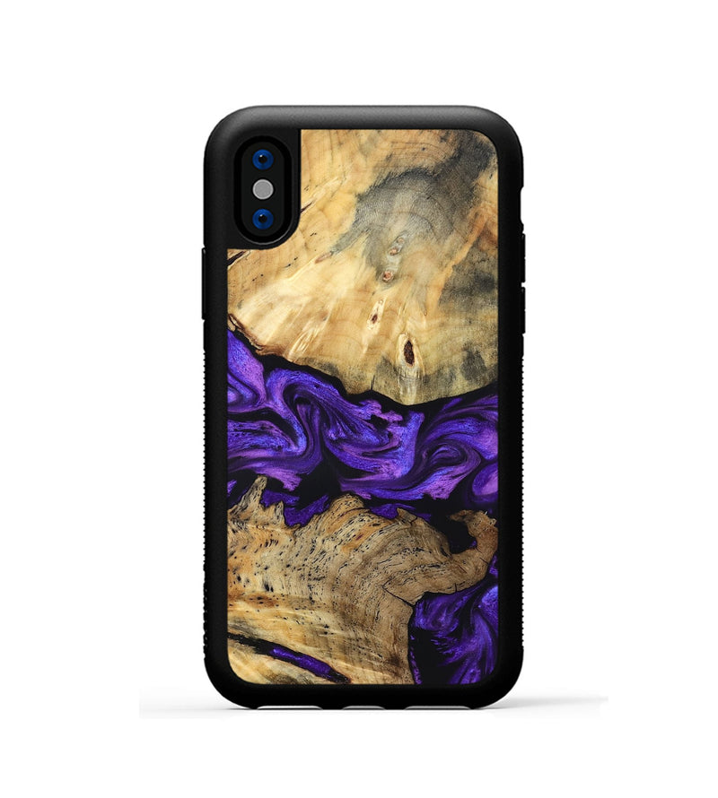 iPhone Xs Wood Phone Case - Tabitha (Purple, 830629)