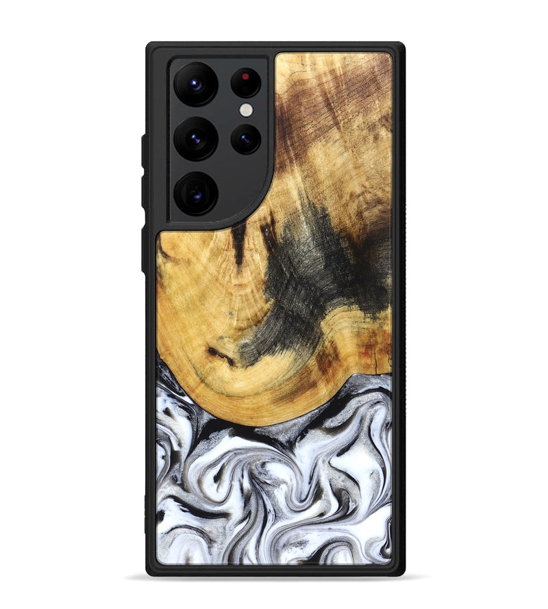 Galaxy S22 Ultra Wood Phone Case - Mikalah (Black & White, 830632)