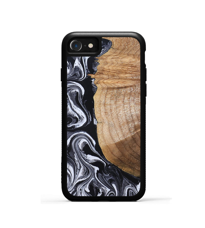 iPhone SE Wood Phone Case - Daisha (Black & White, 830634)