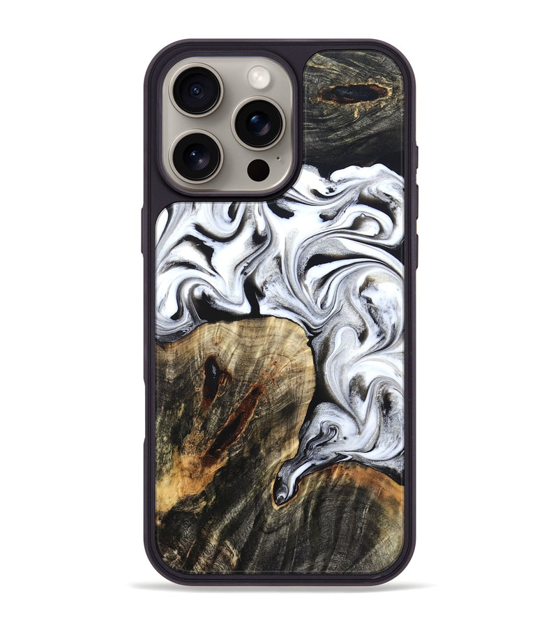 iPhone 16 Pro Max Wood Phone Case - Clair (Black & White, 830639)