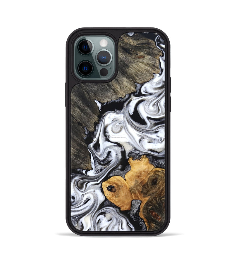 iPhone 12 Pro Wood Phone Case - Lulu (Black & White, 830640)