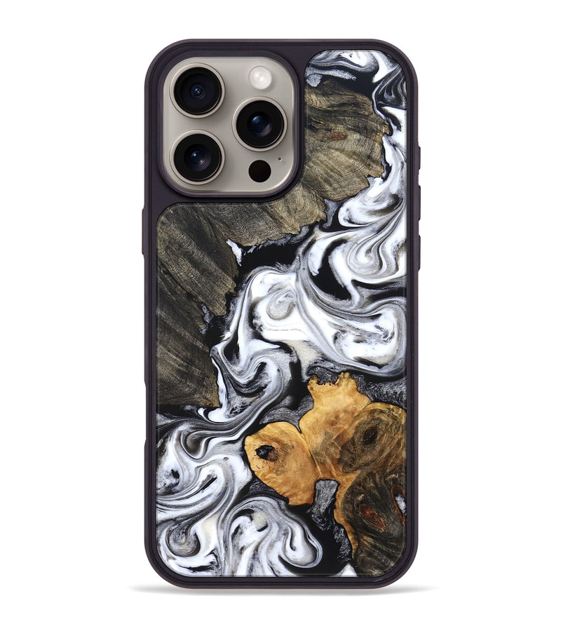 iPhone 16 Pro Max Wood Phone Case - Lulu (Black & White, 830640)