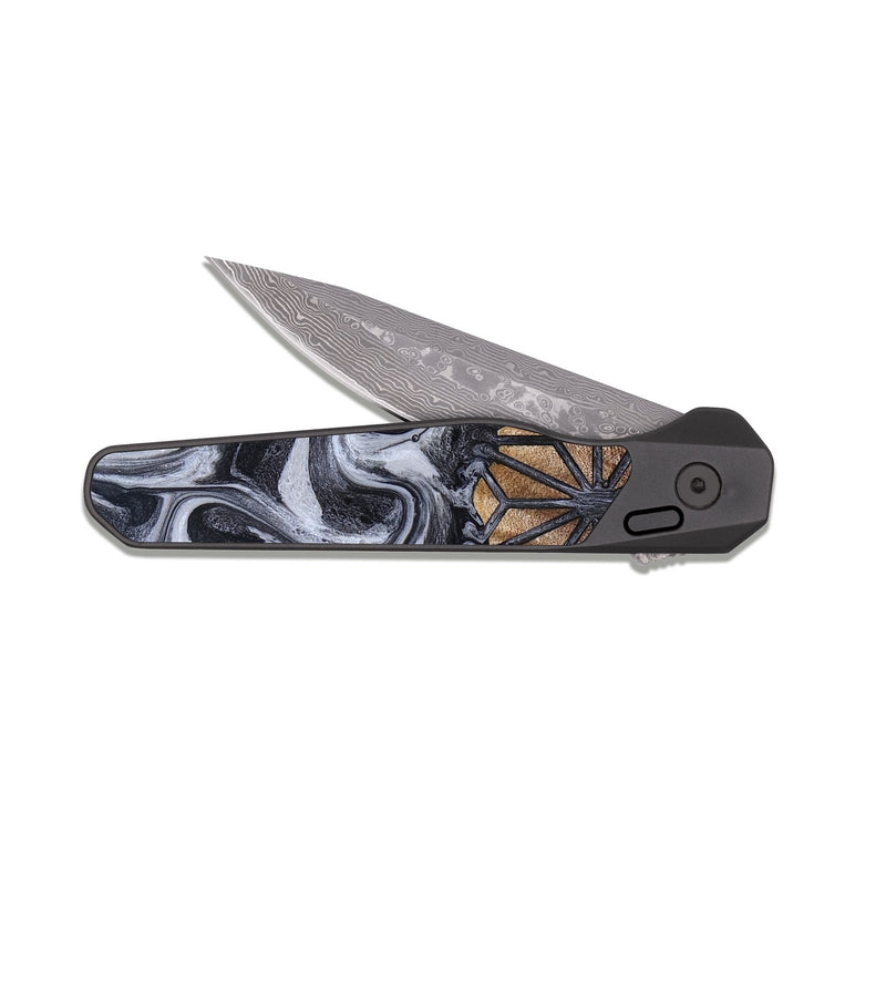 EDC Dark Damascus Wood Pocket Knife - Noel (Pattern, 830759)