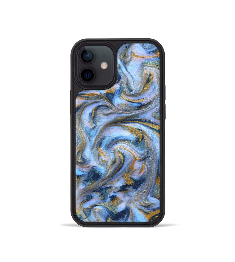 iPhone 12 mini ResinArt Phone Case - Murray (Teal & Gold, 830791)