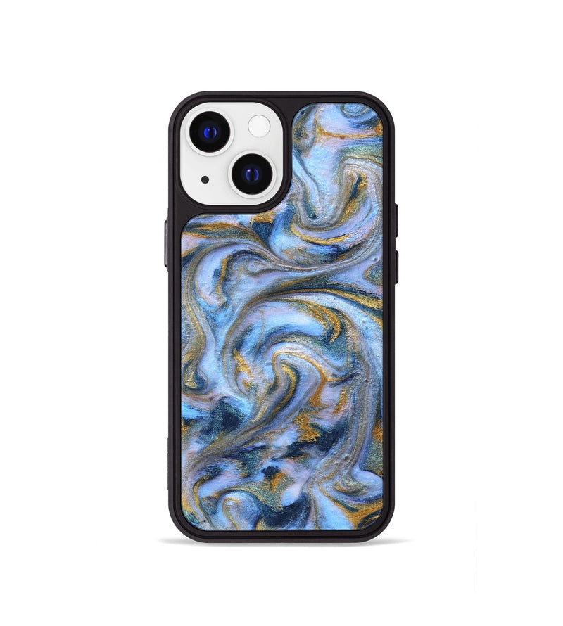 iPhone 13 mini ResinArt Phone Case - Murray (Teal & Gold, 830791)