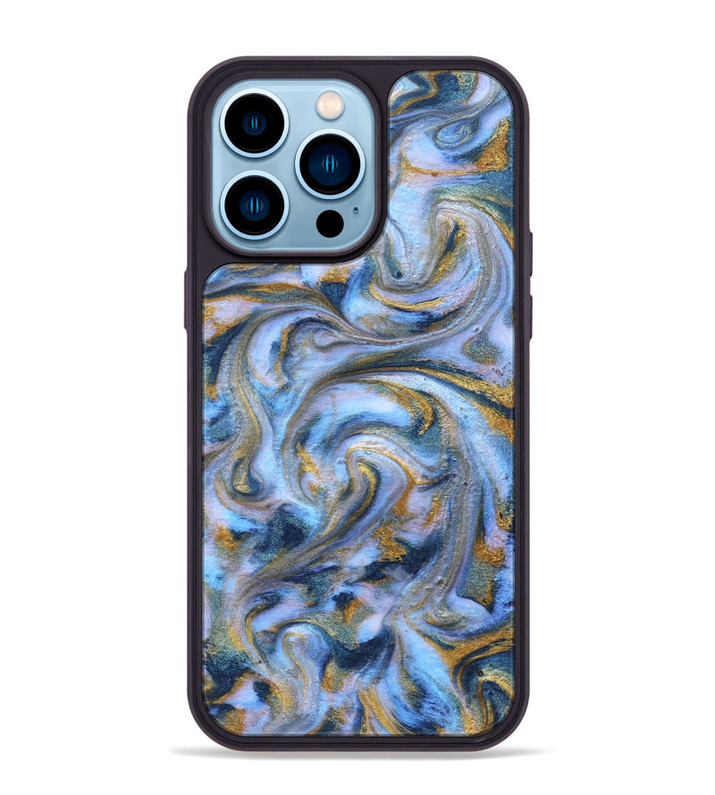 iPhone 14 Pro Max ResinArt Phone Case - Murray (Teal & Gold, 830791)