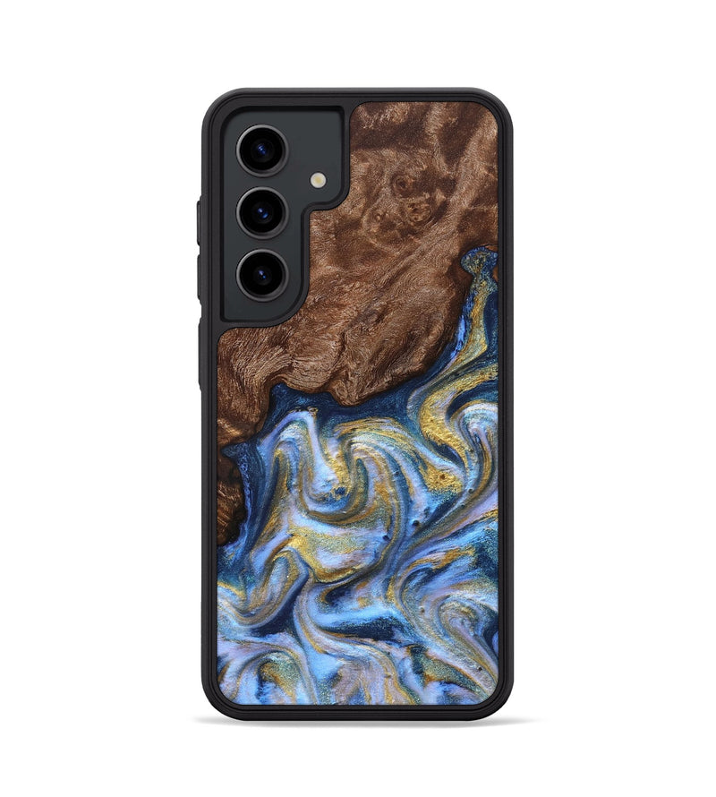 Galaxy S24 Wood Phone Case - Emory (Teal & Gold, 830792)