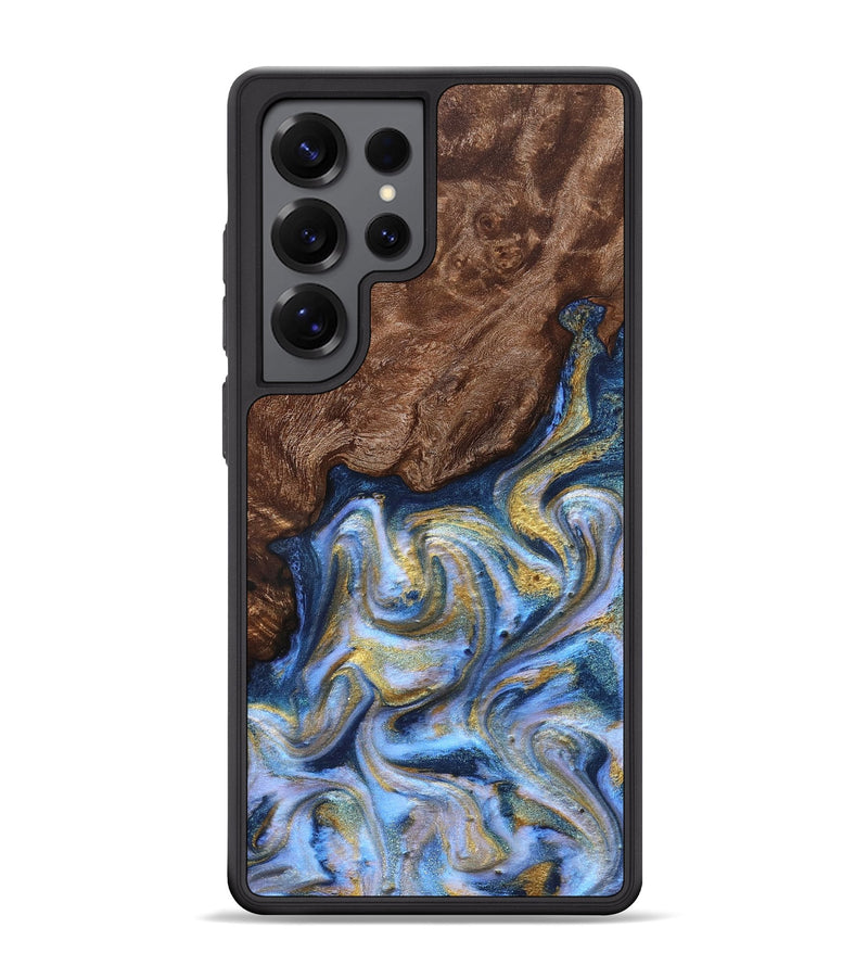 Galaxy S25 Ultra Wood Phone Case - Emory (Teal & Gold, 830792)