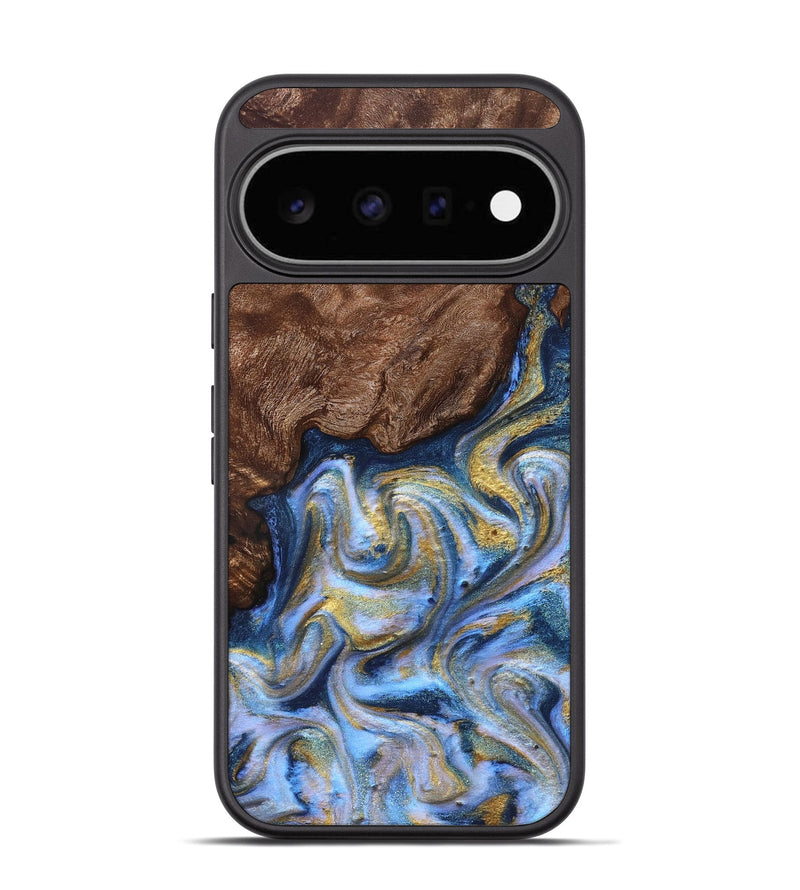 Pixel 11 Wood Phone Case - Emory (Teal & Gold, 830792)