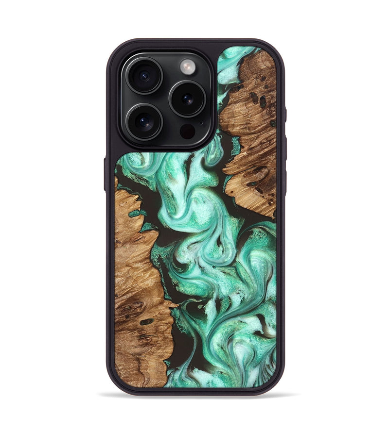 iPhone 15 Pro Wood Phone Case - Leticia (Green, 830794)