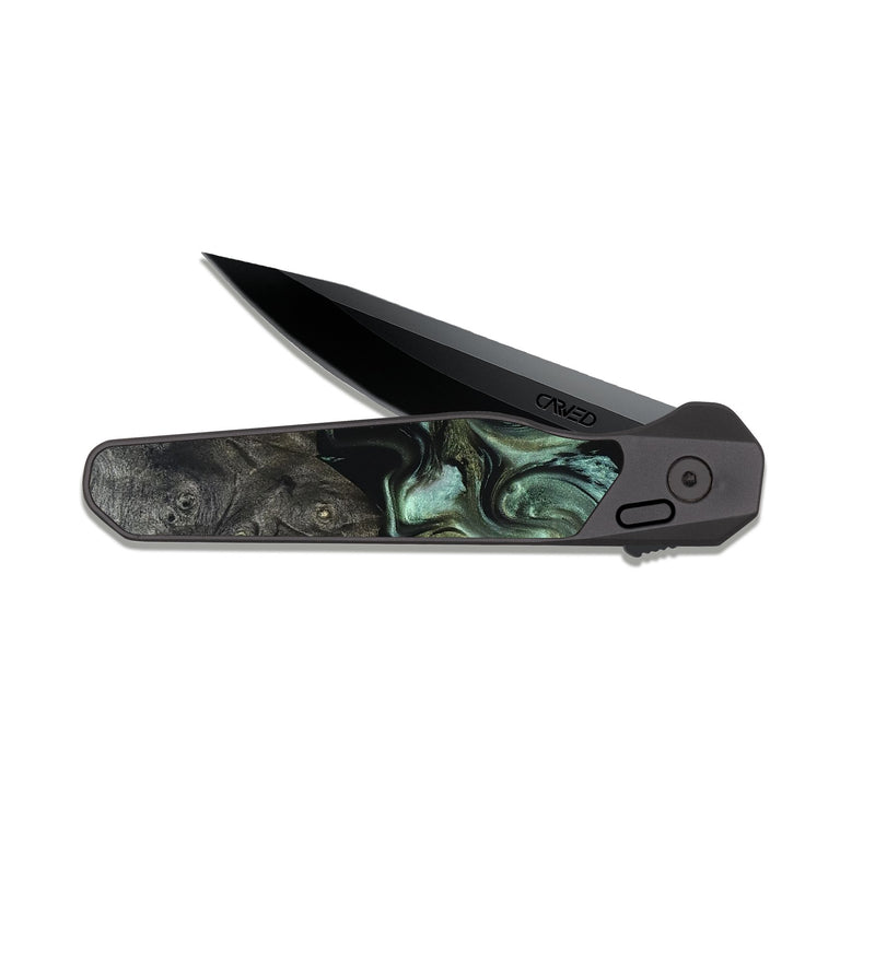 EDC Dark Slate Wood Pocket Knife - Emilie (Green, 830795)