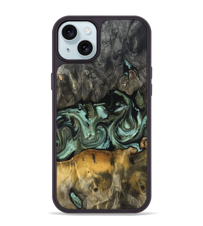 iPhone 15 Plus Wood Phone Case - Emilie (Green, 830795)