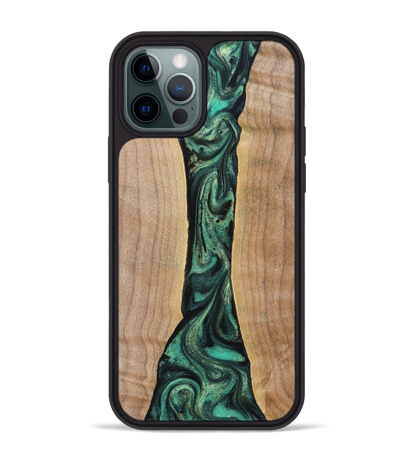 iPhone 12 Pro Max Wood Phone Case - Benita (Green, 830797)