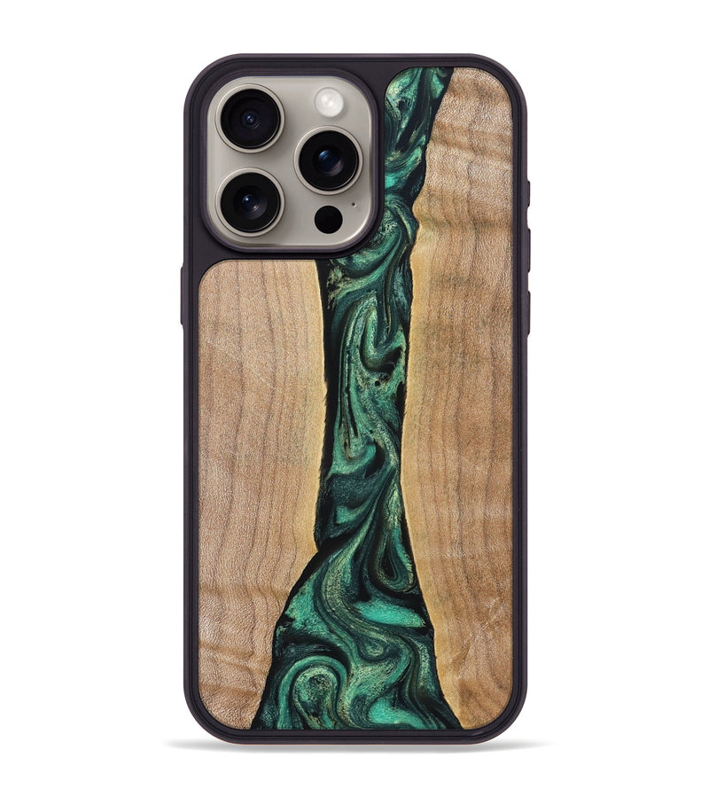 iPhone 15 Pro Max Wood Phone Case - Benita (Green, 830797)