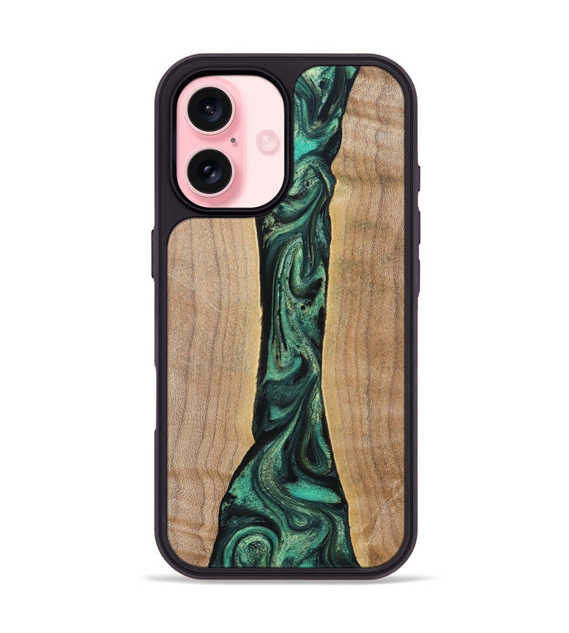 iPhone 16 Wood Phone Case - Benita (Green, 830797)