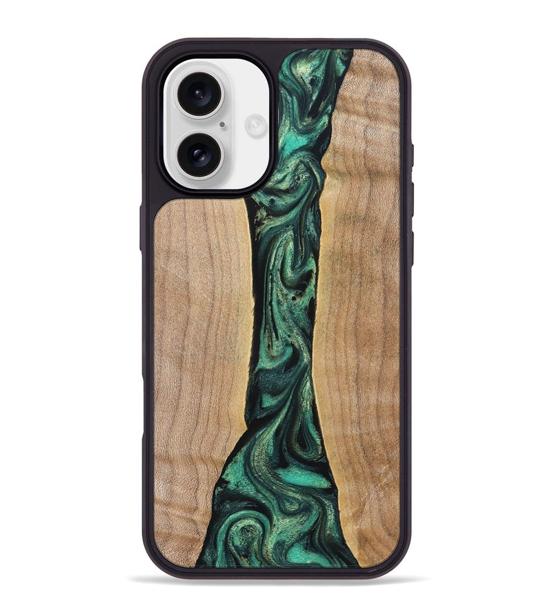 iPhone 16 Plus Wood Phone Case - Benita (Green, 830797)