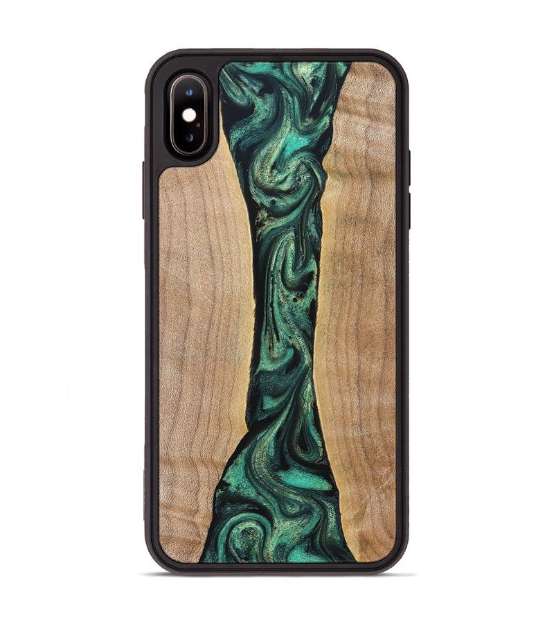 iPhone Xs Max Wood Phone Case - Benita (Green, 830797)